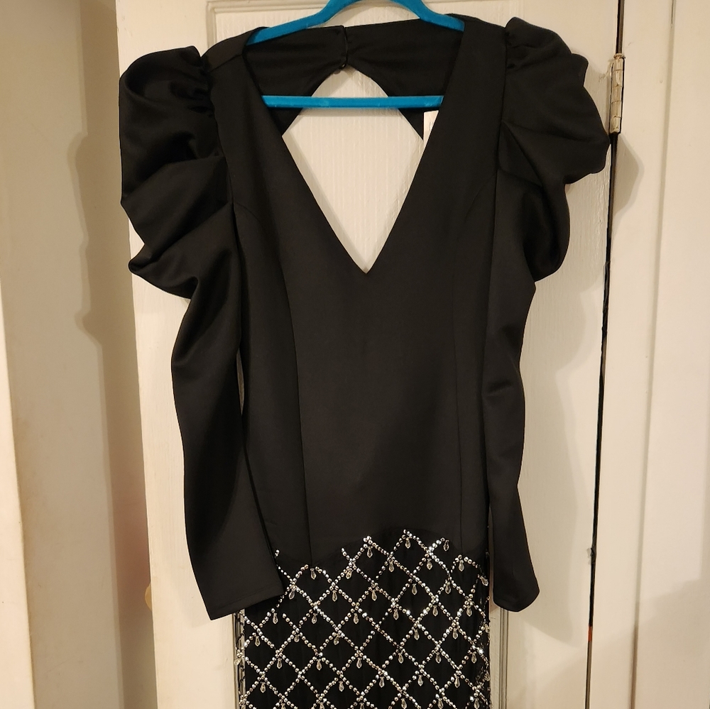 Long Black beaded dress
